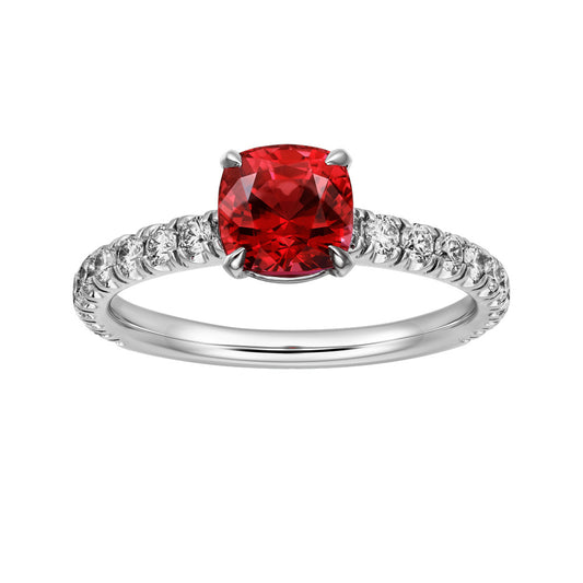 2 Carat Cushion Cut Lab Gemstone Ring – Ruby, Sapphire, or Emerald 5×5mm Minimalist Style for Women