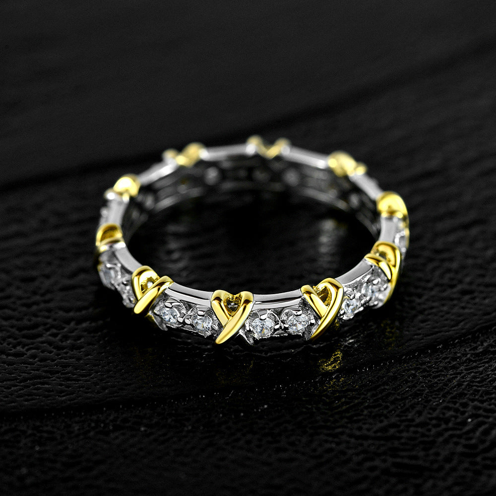 Minimalist Cross Design Full Diamond Ring – 1.6mm Round Pavé Band