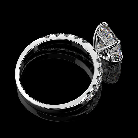 3 Carat Cushion High Carbon Diamond Ring – S925 Silver 8×9mm Brilliant Pavilion Cut, 2025 Collection