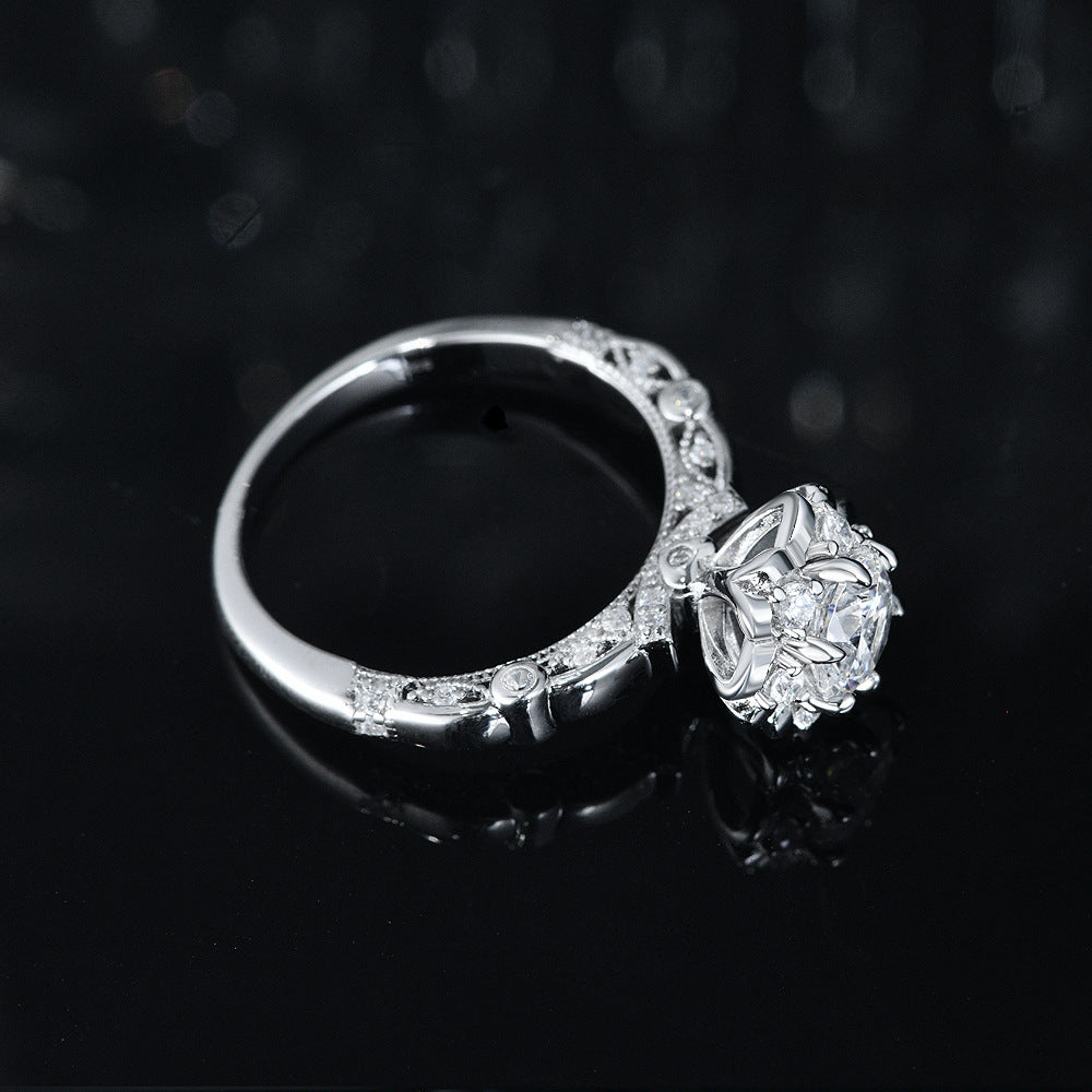 1 Carat Round G-Color High Carbon Diamond Ring – 6mm Dainty Everyday Luxury for Women