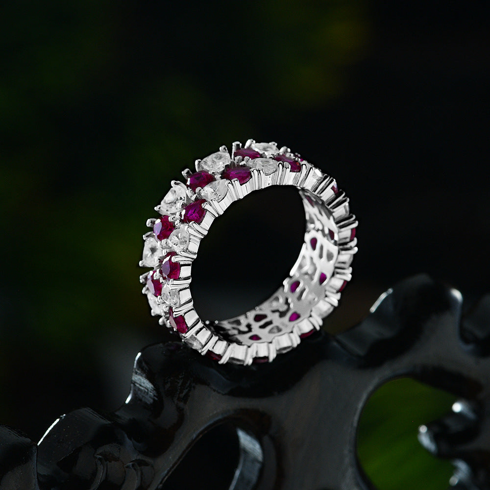 0.15 Carat Heart Cut Contrast Color Ring – Sterling Silver 3×3mm Minimalist 2025 Women’s Jewelry