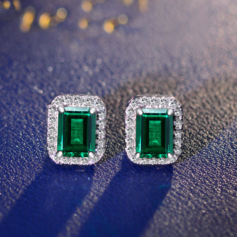 2025 New S925 Sterling Silver Stud emerald