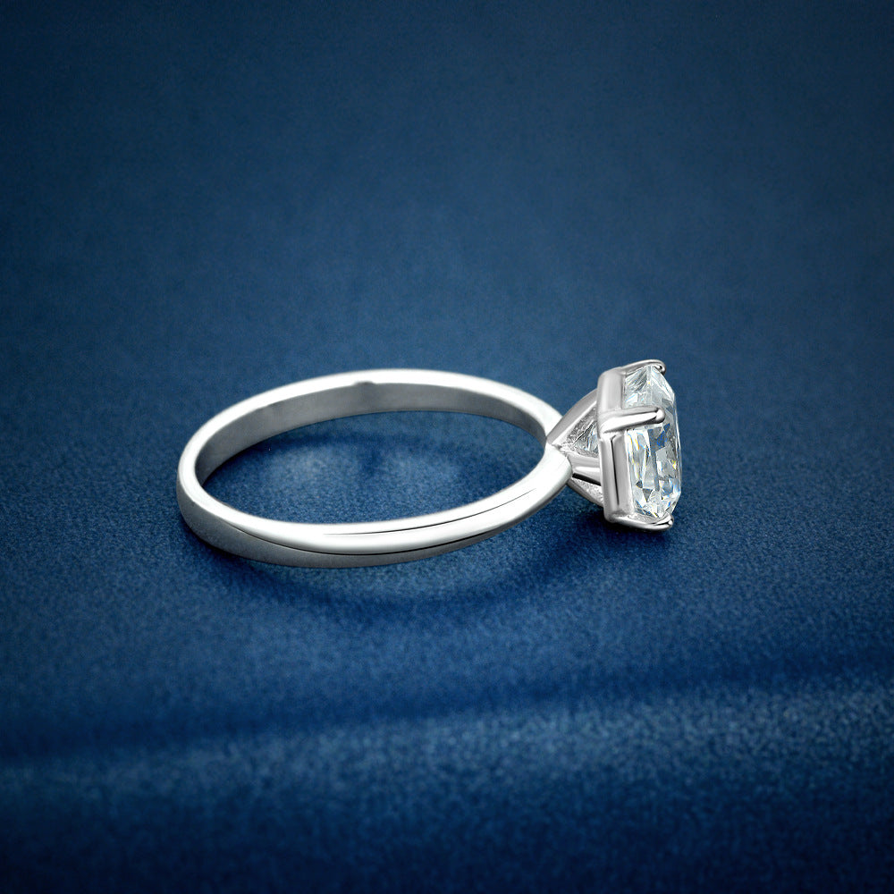 Sterling Silver Ring square cut 1.5 ct wedding