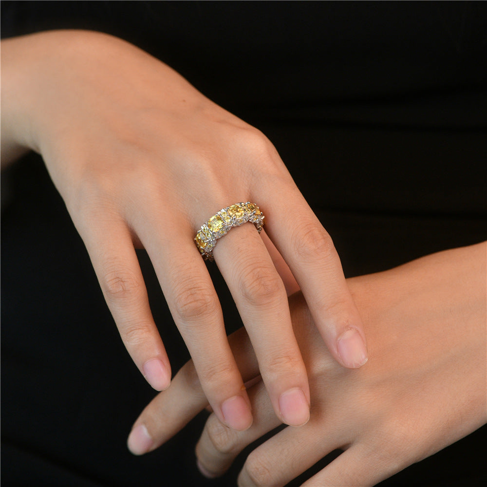 Sterling Silver Ring Square 5x5mm Pagoda-Cut