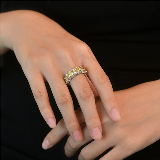 Sterling Silver Ring Square 5x5mm Pagoda-Cut