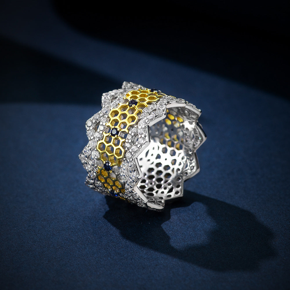 1.5mm Round Cultured Blue Sapphire Bucellati Style Sterling Silver Ring for Women