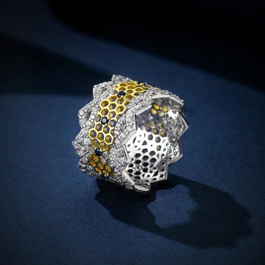 1.5mm Round Cultured Blue Sapphire Bucellati Style Sterling Silver Ring for Women