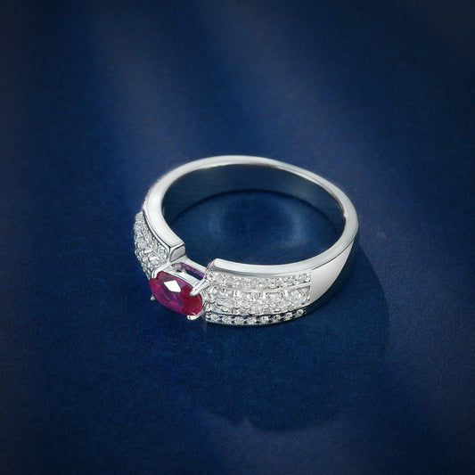 0.5 Carat Oval Gemstone Ring – Ruby, Sapphire & Emerald Options, 4×6mm Sterling Silver 2025 Collection