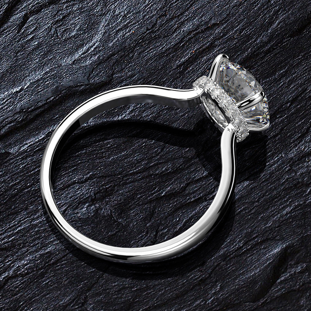 2 Carat Zircon Simulated Diamond Ring – S925 Silver 8mm Minimalist European Bridal Design