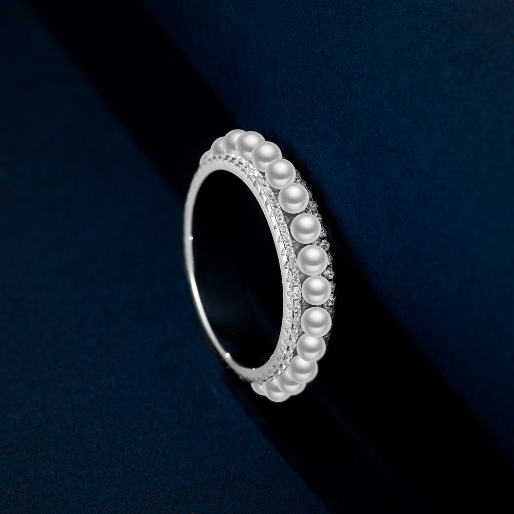 Minimalist 2.5mm Pearl Silver Band – S925 Silver 2025 European Cool Aesthetic Style