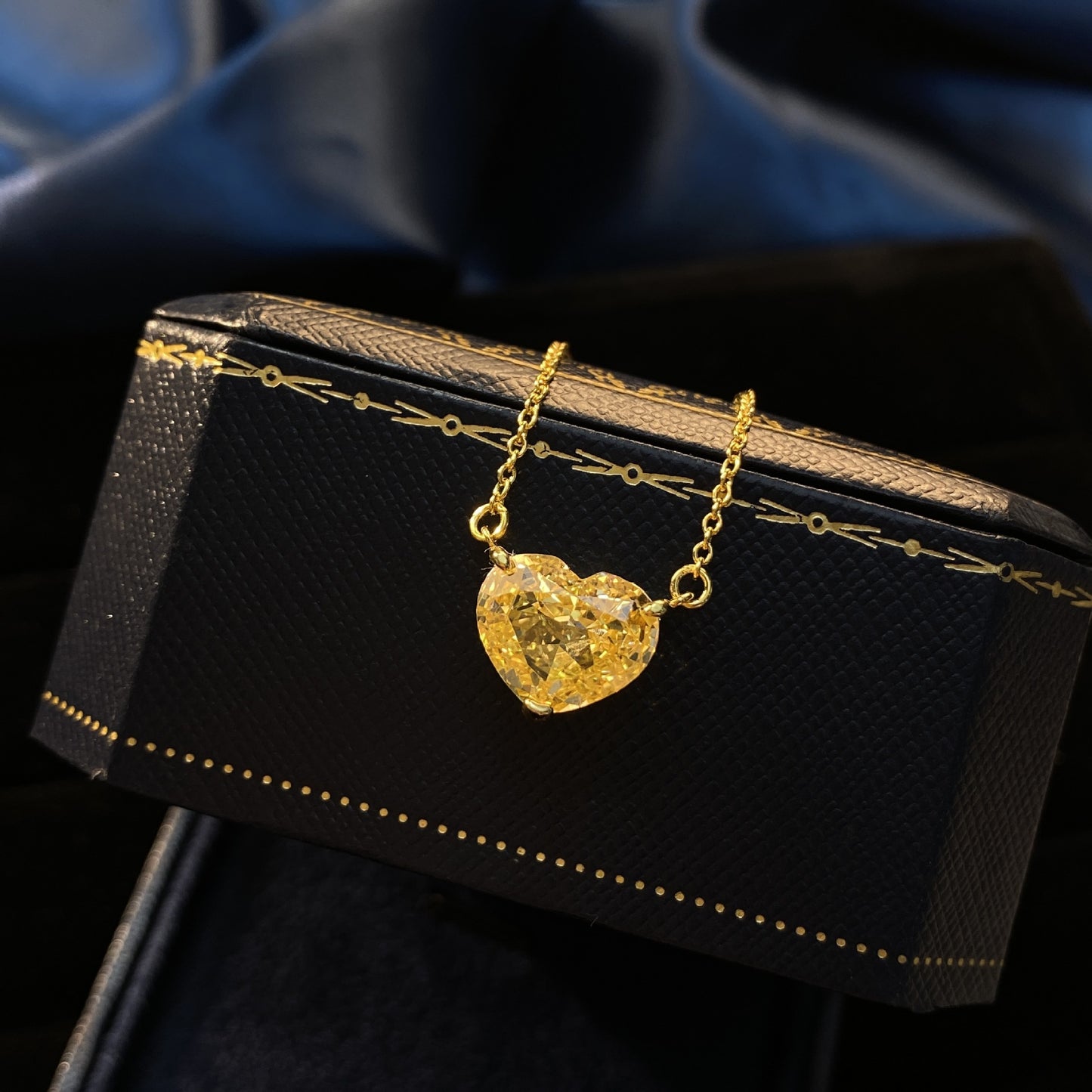 10Ct Heart 10x12mm 925 Silver Necklace with Gold Plated Pearl Chain, 40+3cm