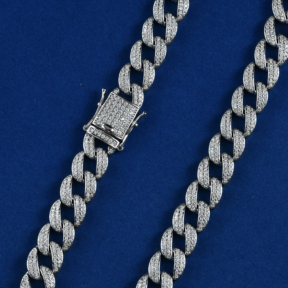 2025 New 1.5mm Round High-Carbon Diamond Unisex Necklace, 40-50cm