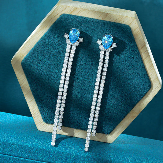 Sterling silver earrings pearl cut S925