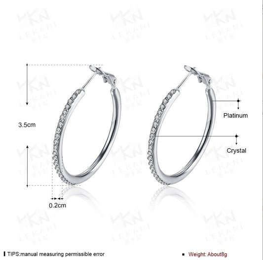 18k White Gold plated earrings with crystals