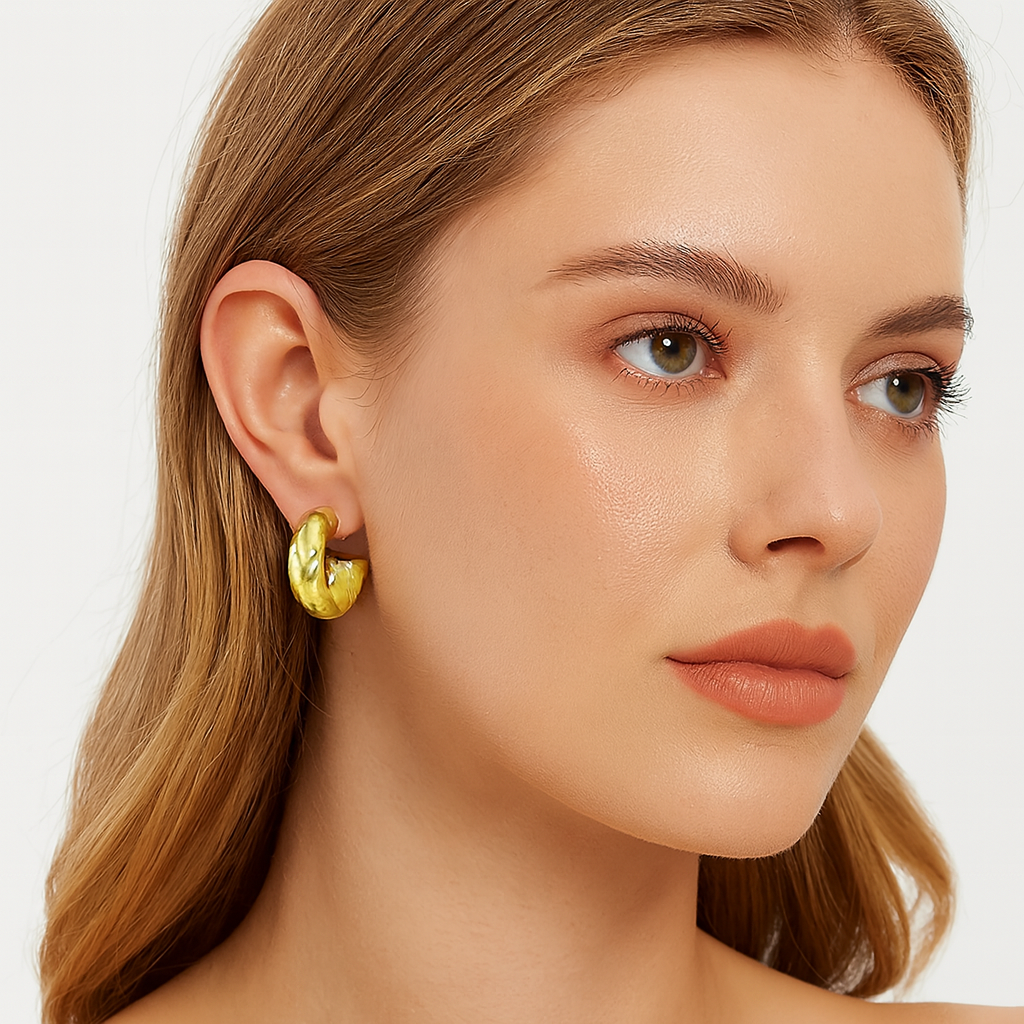 18k Gold plated earrings unique pattern new arrival