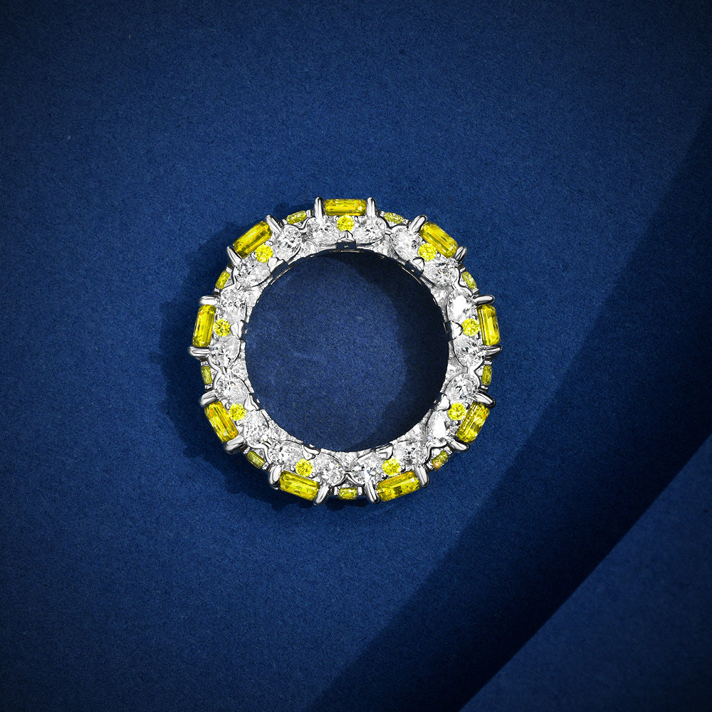 Sterling Silver Ring Square 5x5mm Pagoda-Cut