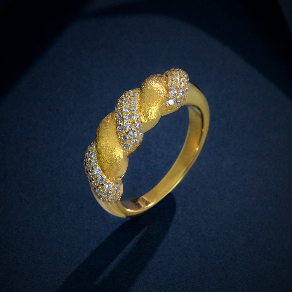 Minimalist Brushed S925 Silver Ring – 18K Plated INS Style 2025 Collection, Unisex Modern Design