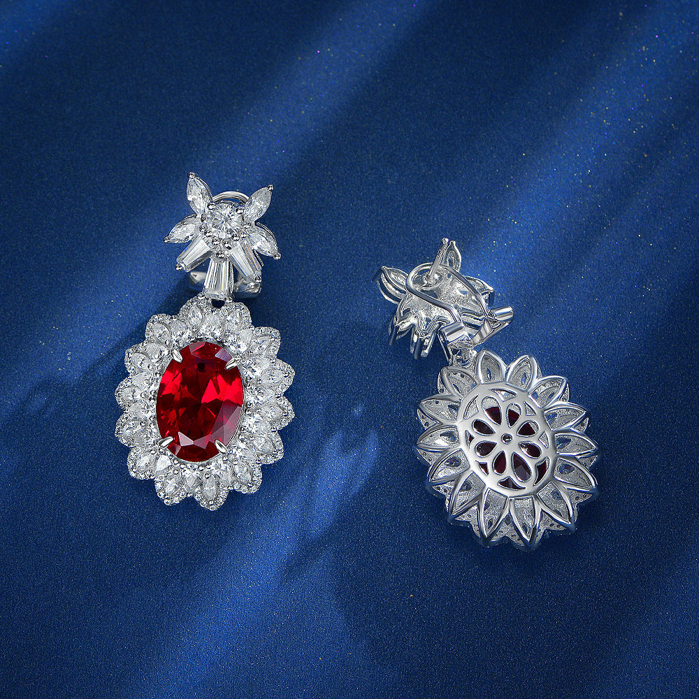 2025 New S925 Sterling Silver Stud oval cut