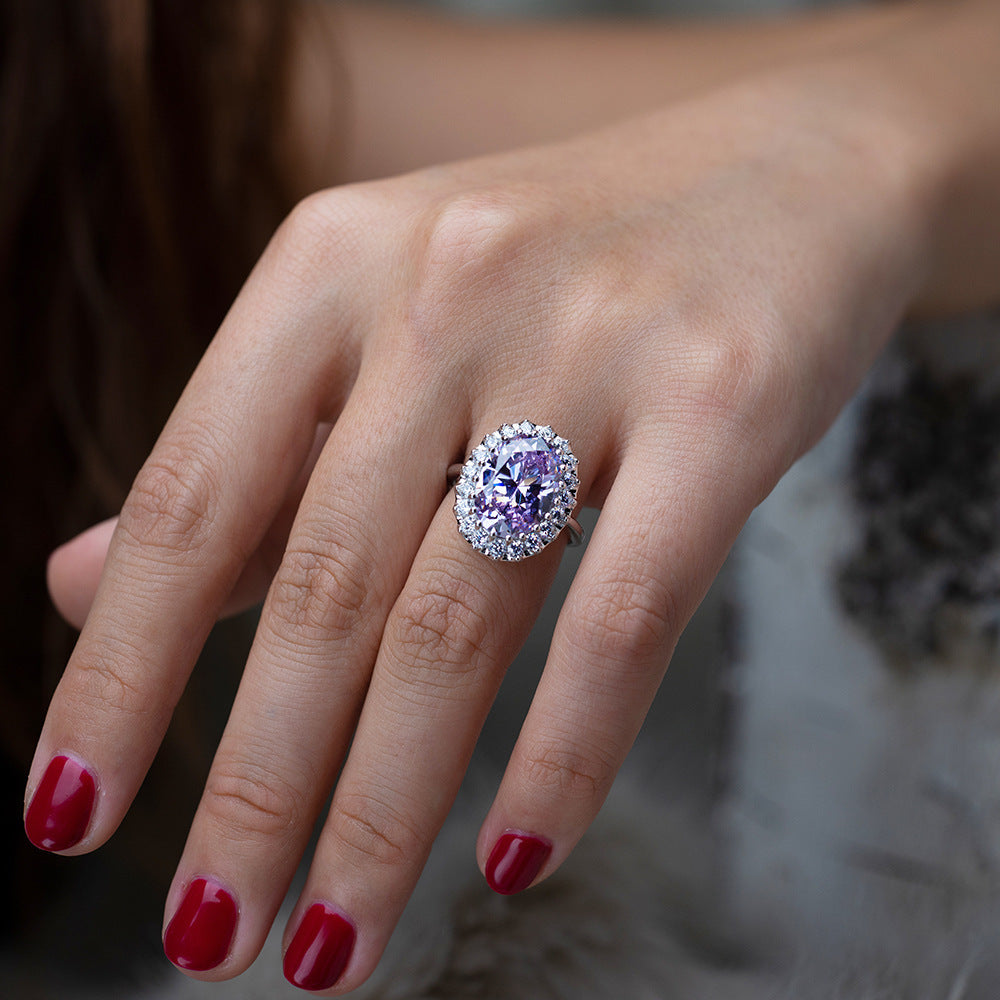 Sterling silver 10x14mm, European-American Style Elegant Setting, 8-Carat Ring