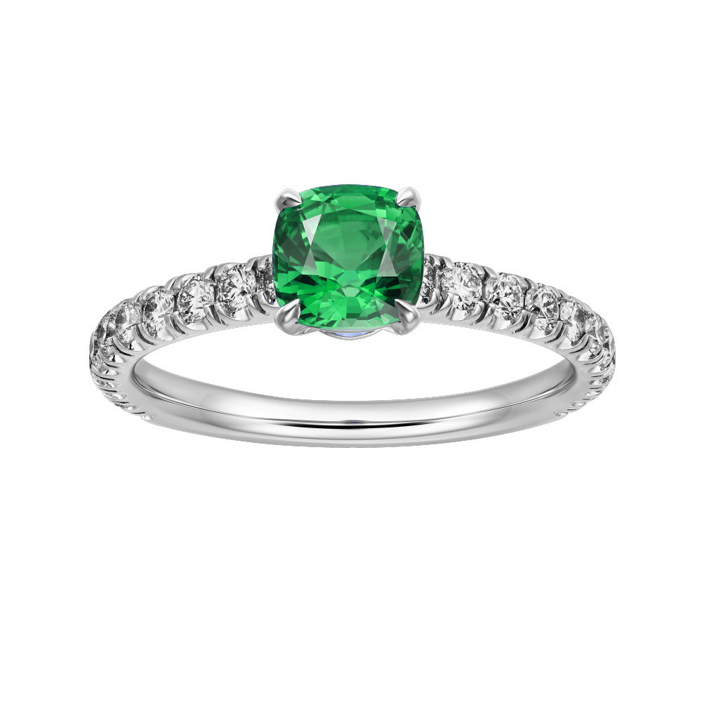 2 Carat Cushion Cut Lab Gemstone Ring – Ruby, Sapphire, or Emerald 5×5mm Minimalist Style for Women