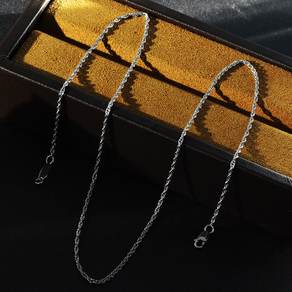 2025 New S925 Silver Double Cross Versatile Necklace, 45cm