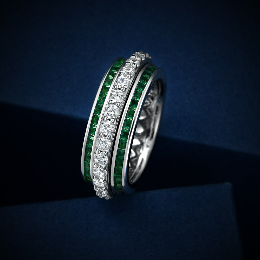 Minimalist S925 Silver Spinner Ring for Women – Lucky Wheel Design, 1.5mm Band