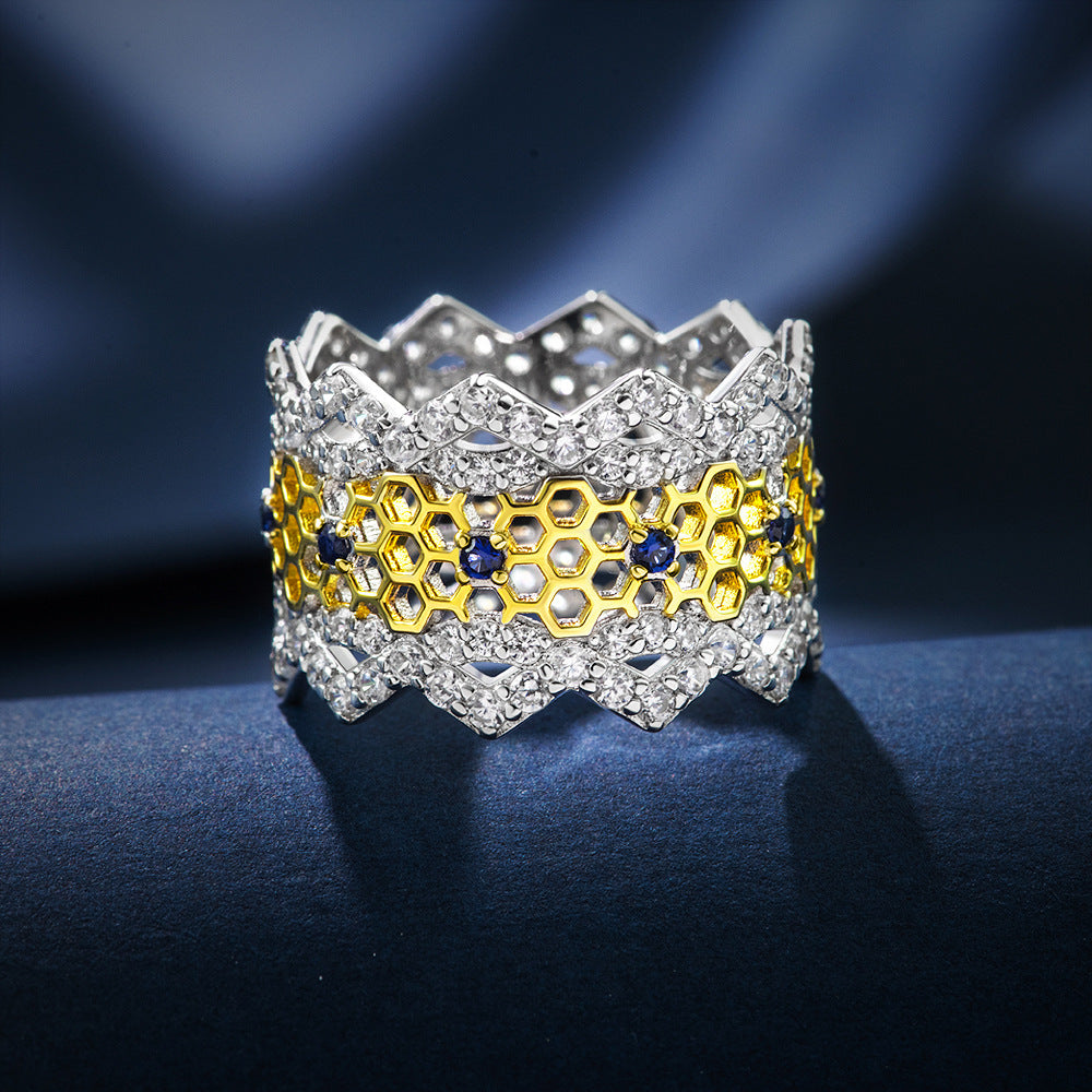 1.5mm Round Cultured Blue Sapphire Bucellati Style Sterling Silver Ring for Women