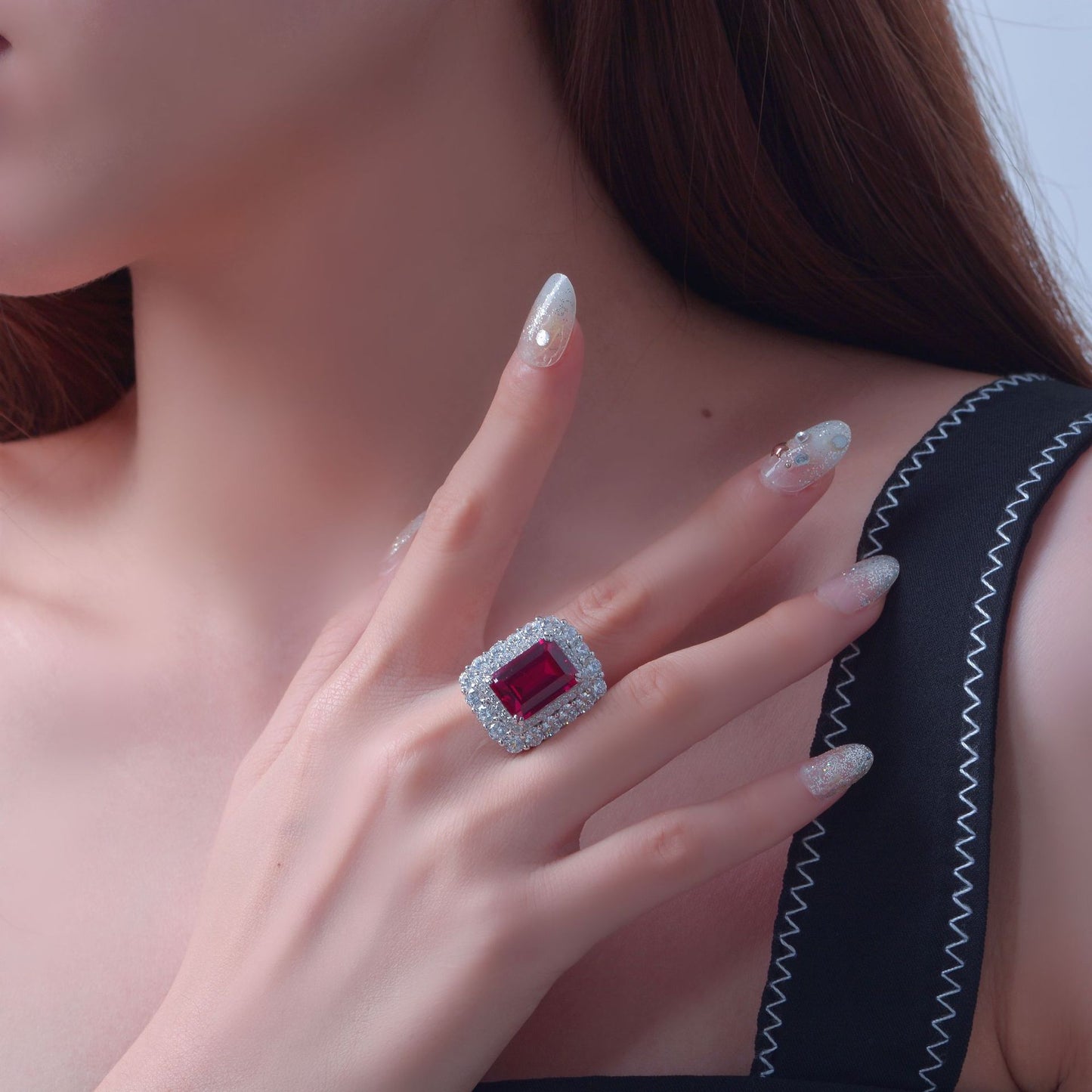 10 Carat Handcrafted Ruby Ring – 10×14mm Geometric Shape, S925 Silver 2025 Luxury Collection