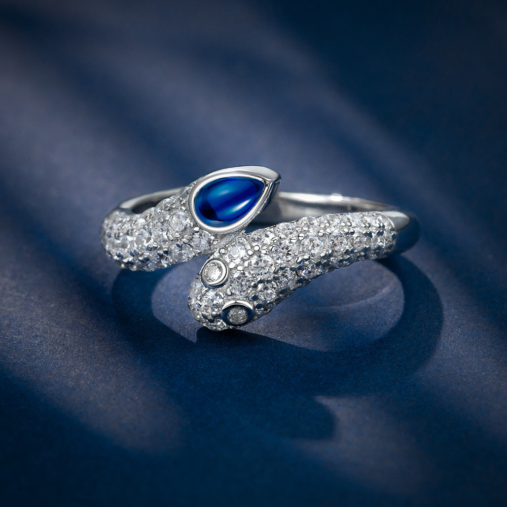 New 1.5Ct Teardrop Paraiba 7x11mm Ice-Cut Ring with Full Pavé Diamond Setting