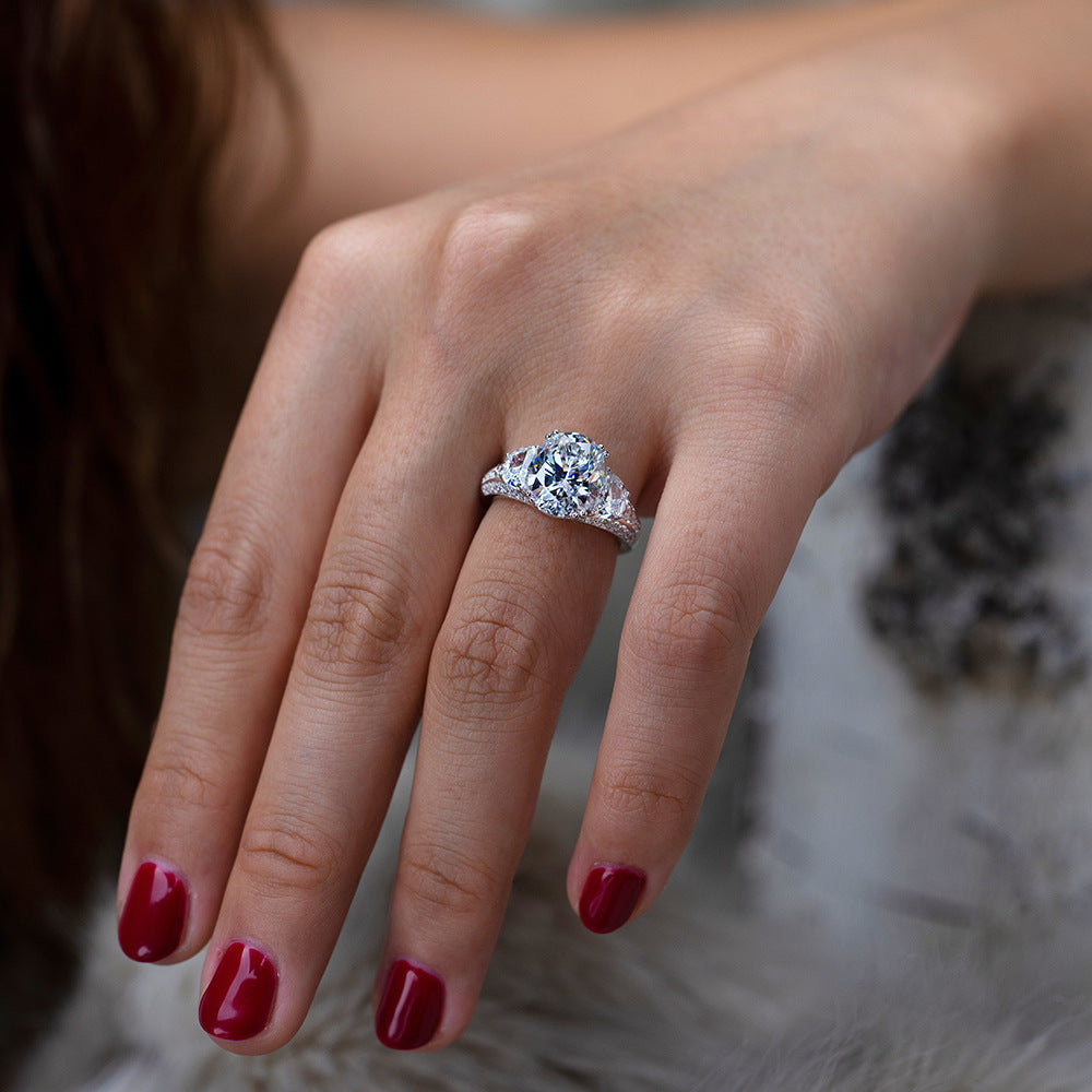 Sterling silver diamond rings with different colored gemstones