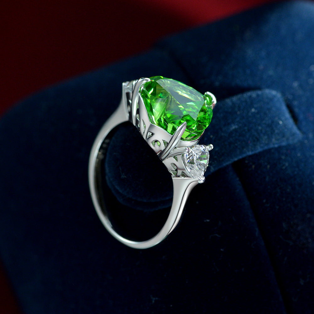 5 Carat Heart Cut High Carbon Diamond Ring – Sterling Silver 10×12mm Elegant Minimalist Women’s Ring