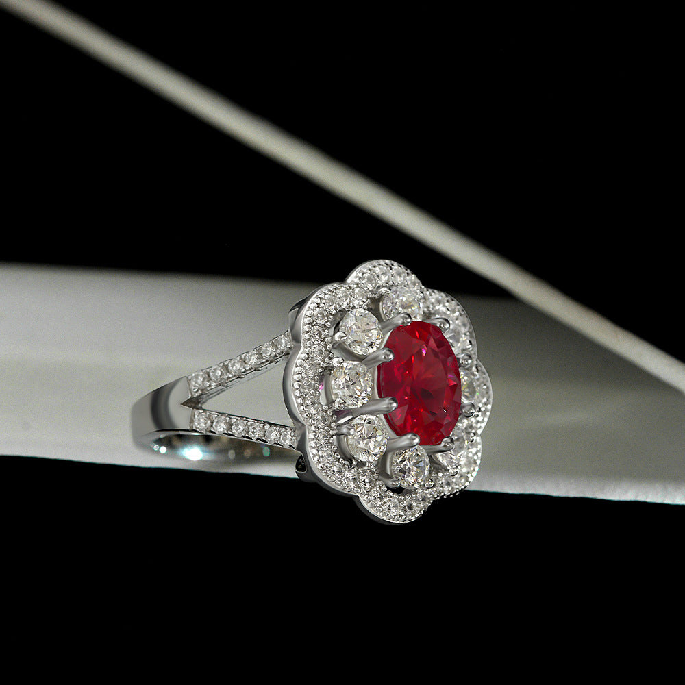 1 Carat Oval Cut Lab Ruby Ring – 6×8mm Sterling Silver 2025 Vintage Luxury Women’s Jewelry