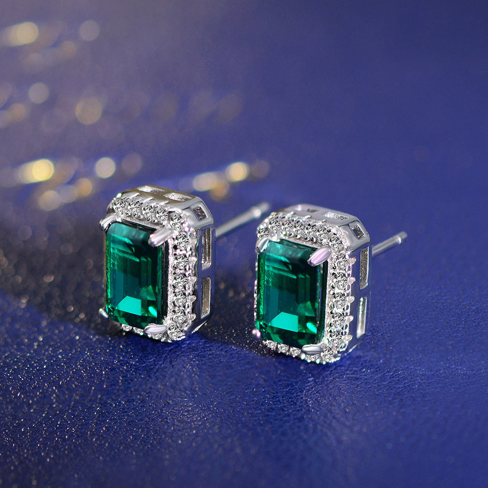2025 New S925 Sterling Silver Stud emerald