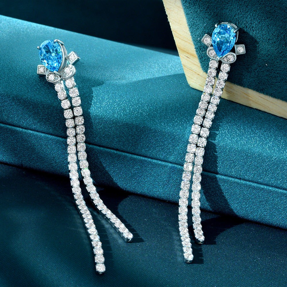 Sterling silver earrings pearl cut S925