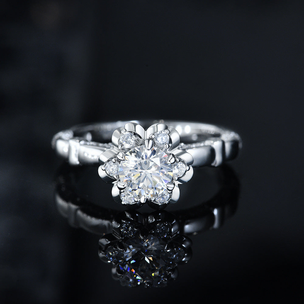 1 Carat Round G-Color High Carbon Diamond Ring – 6mm Dainty Everyday Luxury for Women