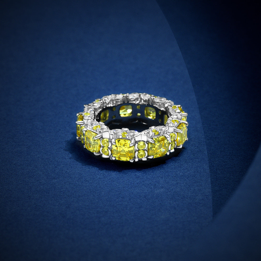 Sterling Silver Ring Square 5x5mm Pagoda-Cut