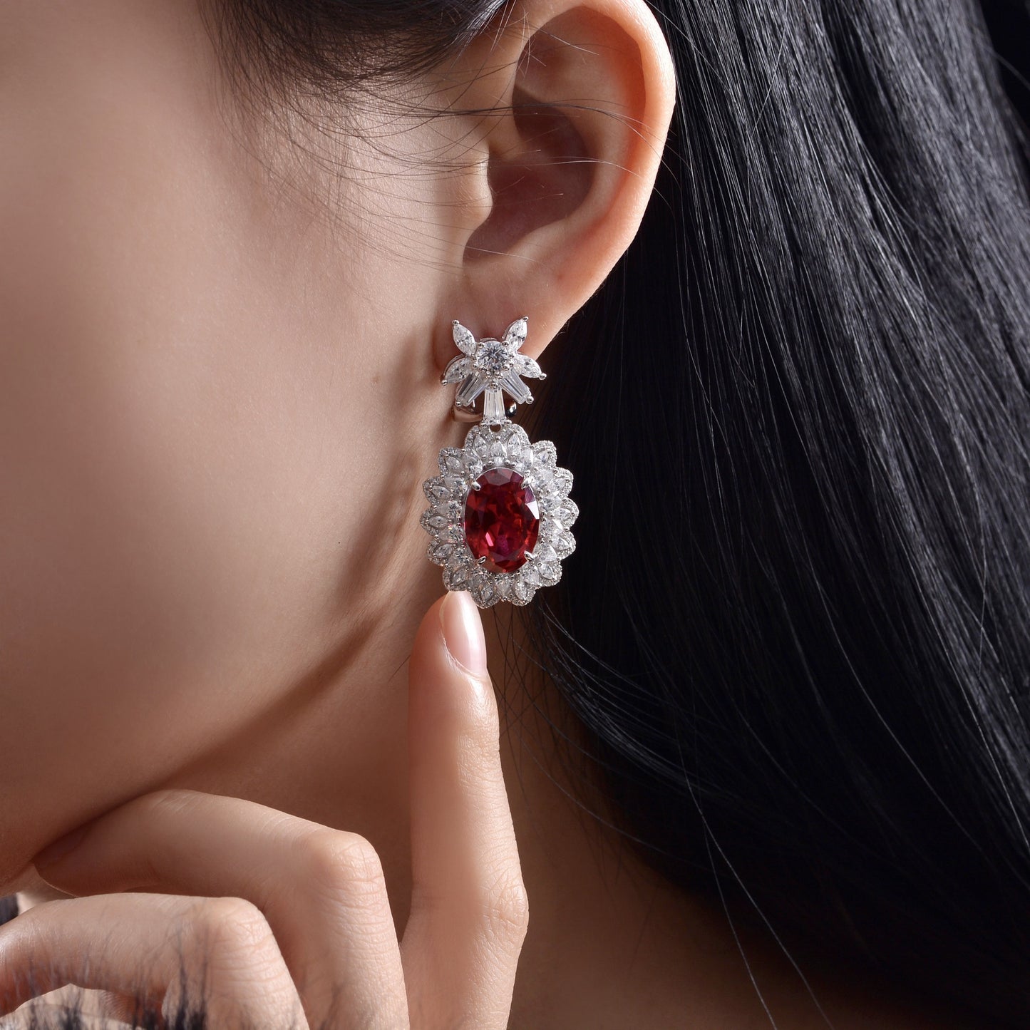 2025 New S925 Sterling Silver Stud oval cut