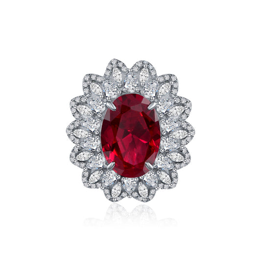 5 Carat Oval Lab Ruby or Sapphire Ring – 12×15mm Sterling Silver 2025 Luxury European Design