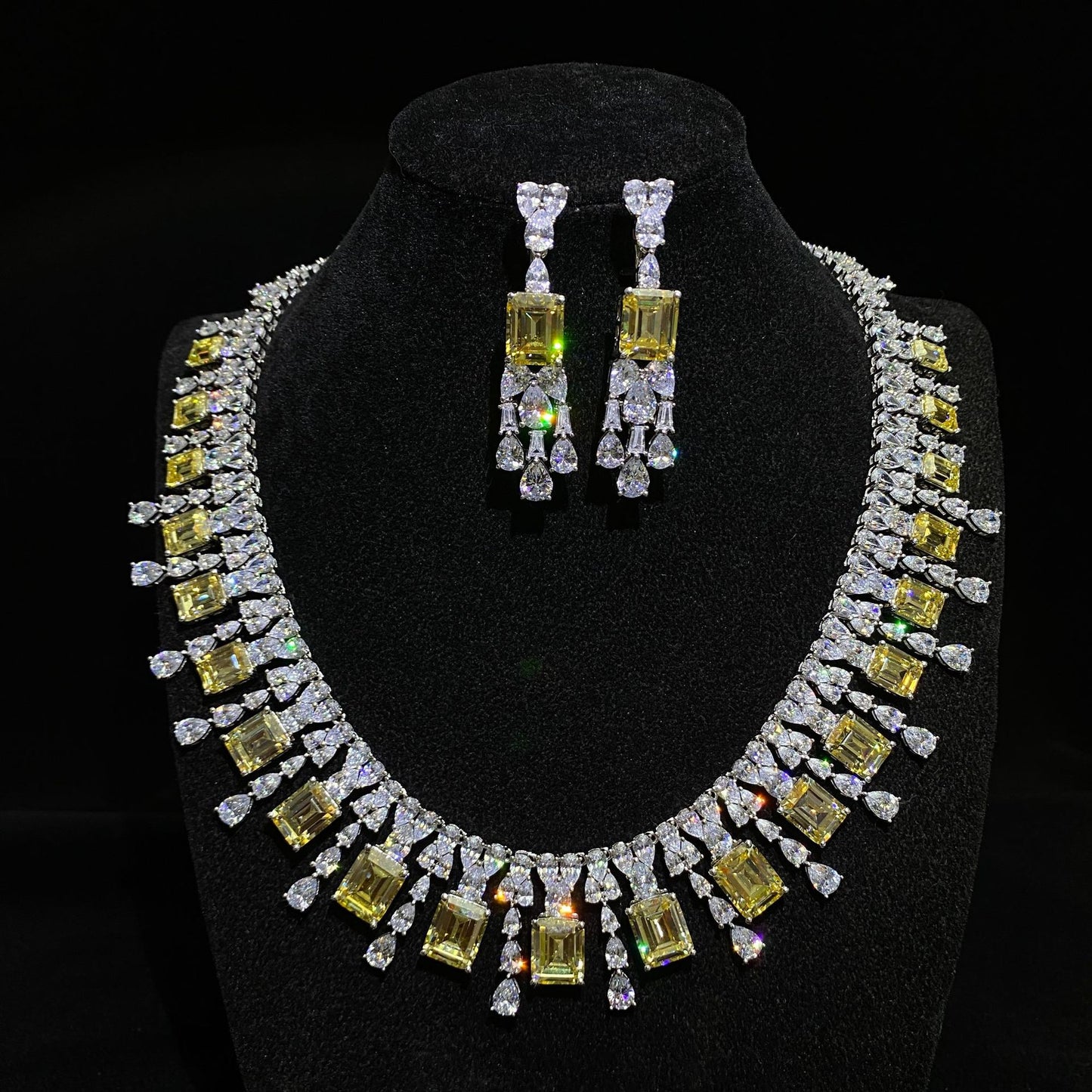 Luxury 6Ct Rectangular 10x12mm Pendant Necklace for Women, 925 Sterling Silver, 45cm Chain