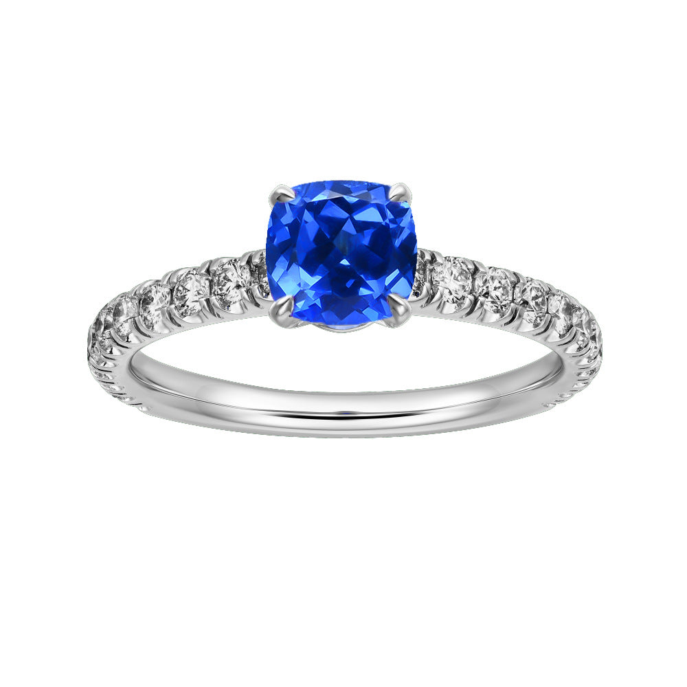 2 Carat Cushion Cut Lab Gemstone Ring – Ruby, Sapphire, or Emerald 5×5mm Minimalist Style for Women