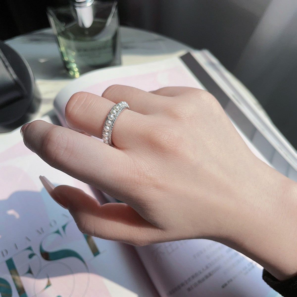 Minimalist 2.5mm Pearl Silver Band – S925 Silver 2025 European Cool Aesthetic Style