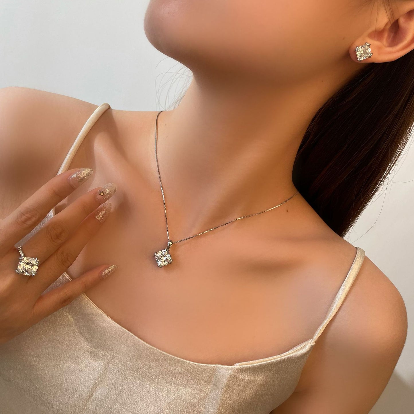 6 Carat 11×11mm Ice-Flower Cut White G High Carbon Diamond Ring – Sterling Silver Luxury Bridal Set