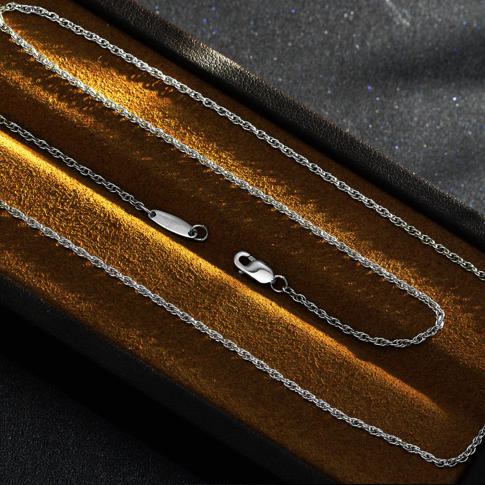 2025 New S925 Silver Double Cross Versatile Necklace, 45cm