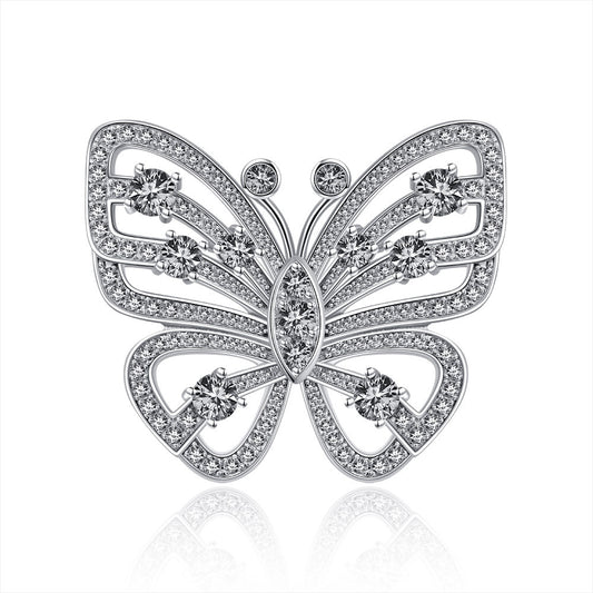 0.25 Carat Round Cut Butterfly-Inspired Pavé Ring – Sterling Silver Luxury Street Style