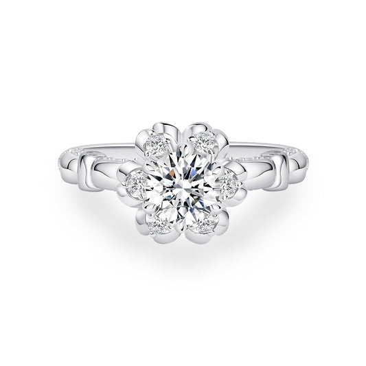 1 Carat Round G-Color High Carbon Diamond Ring – 6mm Dainty Everyday Luxury for Women