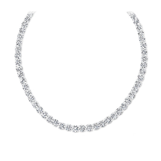 4mm Round Rainbow Color Diamond 925 Silver Necklace for Women, 40cm