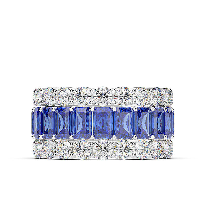 0.25 Carat Emerald Cut High Carbon Diamond Band – Sterling Silver 3×5mm 2025 Minimalist Luxury Women’s Ring