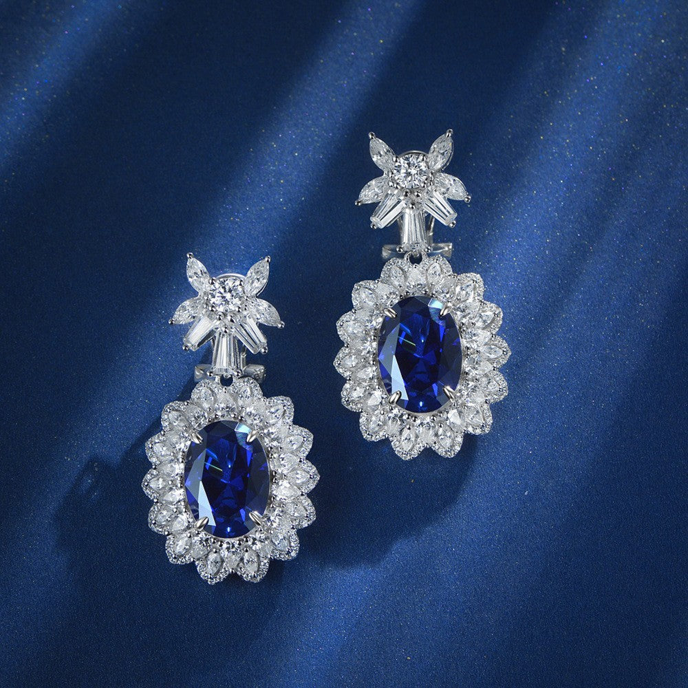 2025 New S925 Sterling Silver Stud oval cut