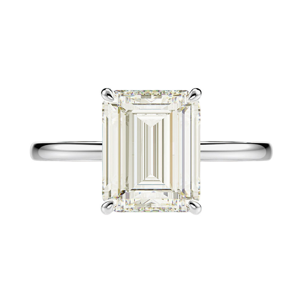 4 Carat Radiant-Cut High Carbon Simulated Diamond Ring – Sleek Minimalist Luxury