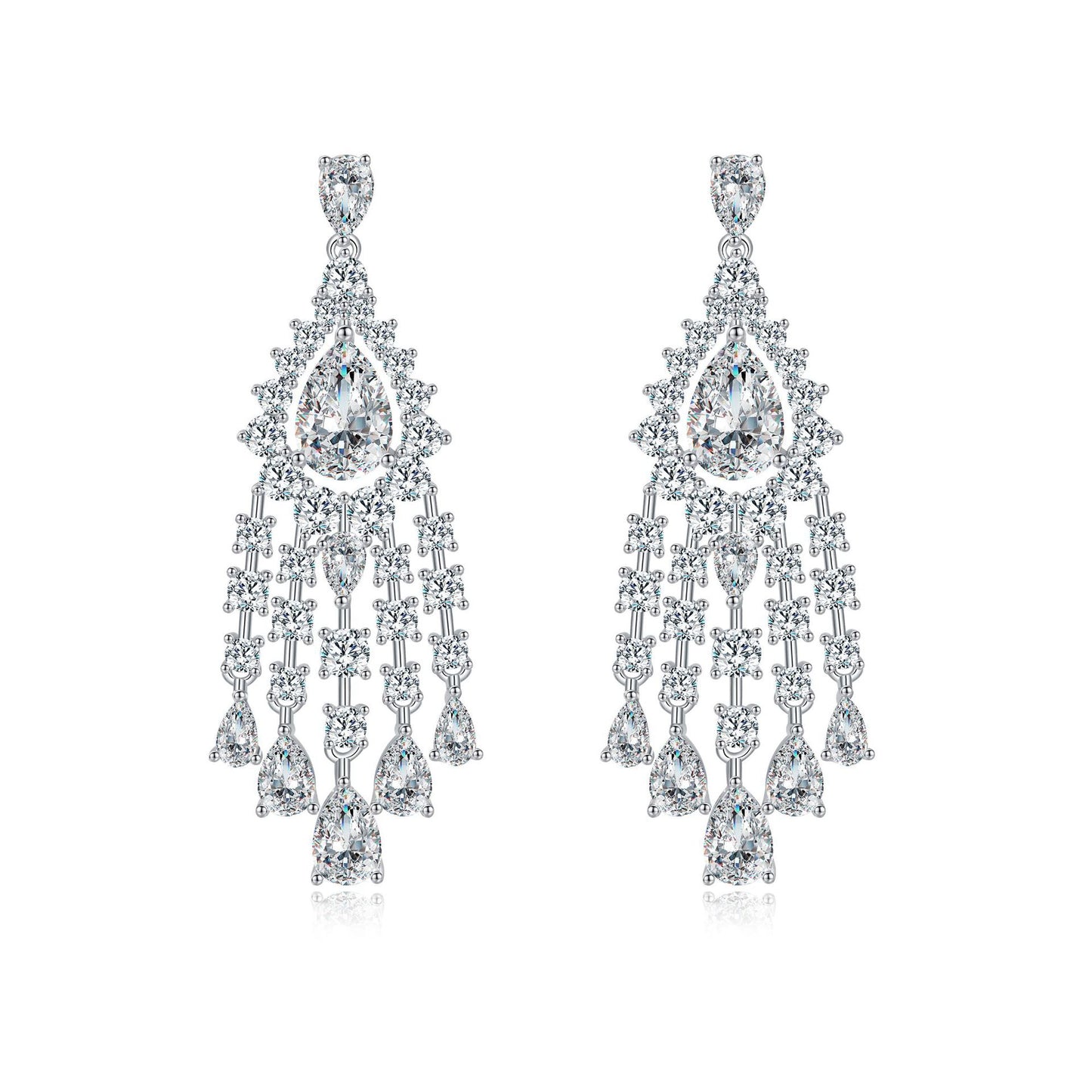 Sterling silver S925 earrings teardrops style